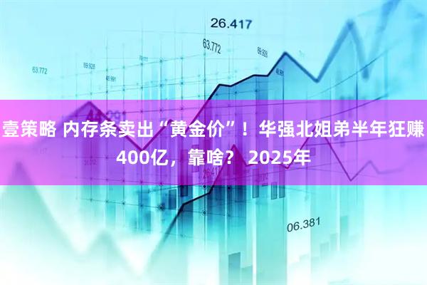 壹策略 内存条卖出“黄金价”！华强北姐弟半年狂赚400亿，靠啥？ 2025年