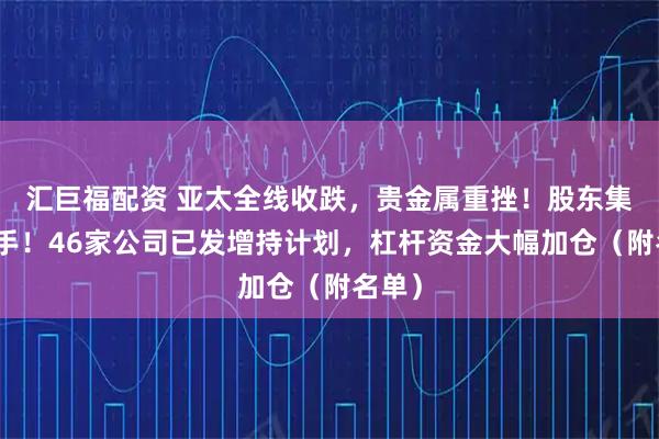 汇巨福配资 亚太全线收跌，贵金属重挫！股东集体出手！46家公司已发增持计划，杠杆资金大幅加仓（附名单）