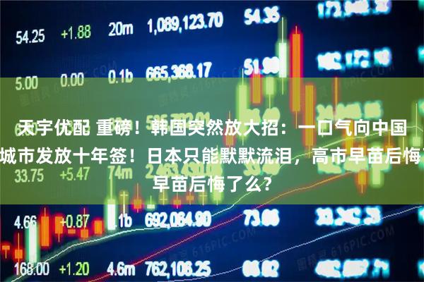 天宇优配 重磅！韩国突然放大招：一口气向中国14个城市发放十年签！日本只能默默流泪，高市早苗后悔了么？