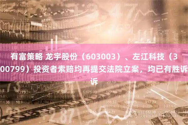 有富策略 龙宇股份（603003）、左江科技（300799）投资者索赔均再提交法院立案，均已有胜诉